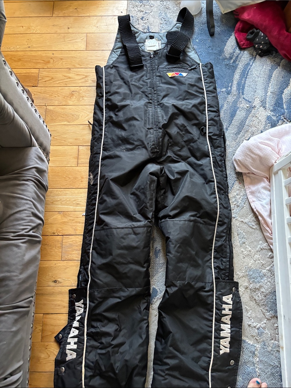 Yamaha Black Bib Snow Pants with White Logo